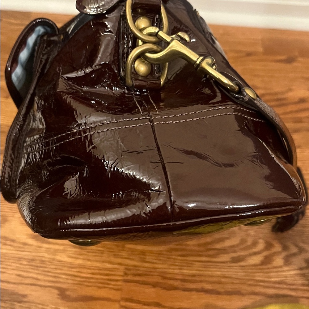 Coach Limited Edition Francine Chocolate Brown Patent Leather Legacy 12295 - Picture 9 of 16